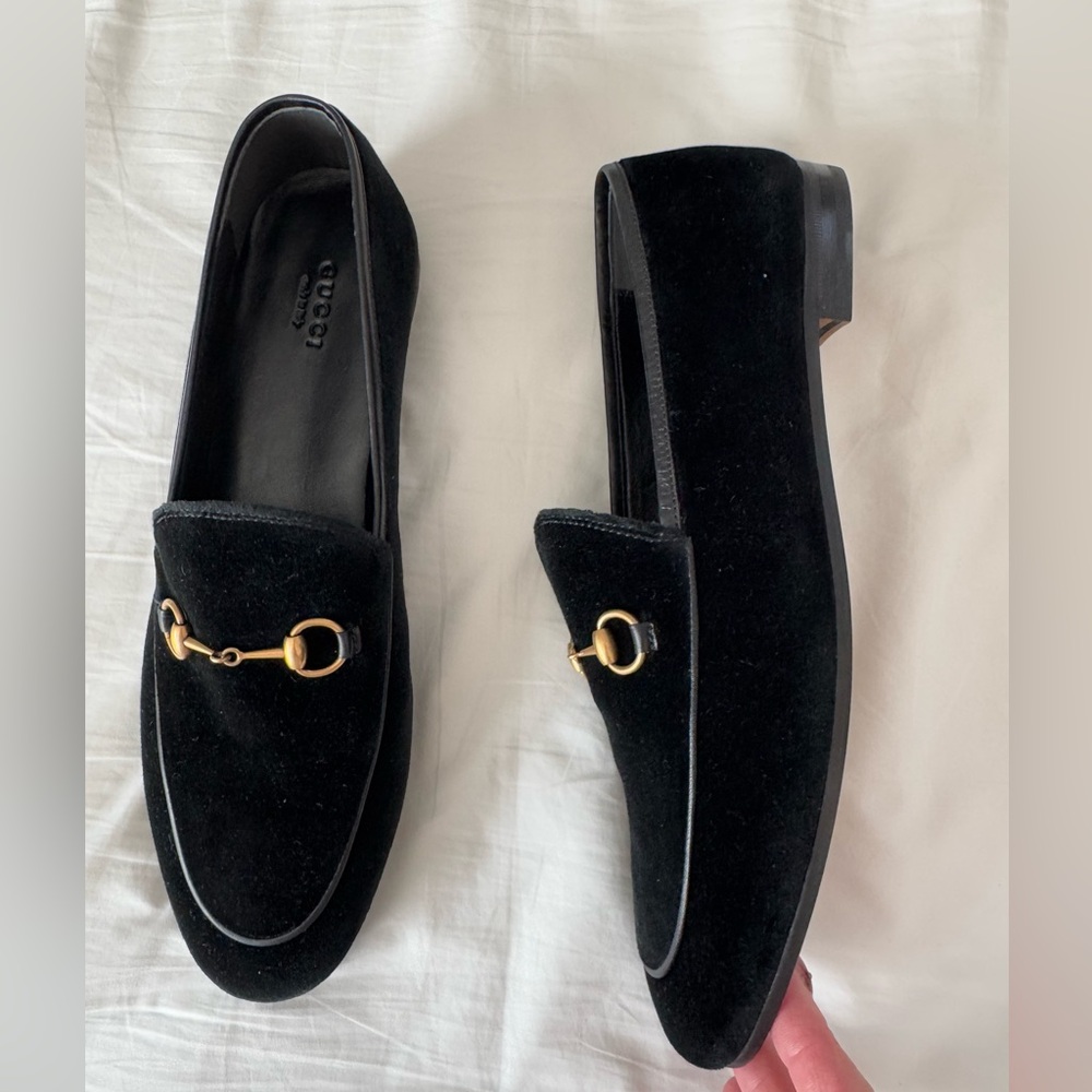 Gucci Jordaan Velvet Loafers - Picture 3 of 11